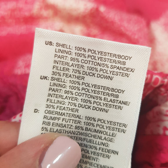 Adidas Neo Womens Plaid Duck Down Puffer Jacket Medium Pink Check Funky BNWT - Picture 13 of 15